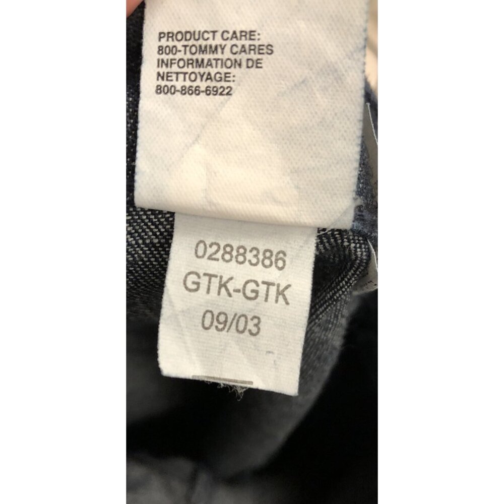 VTG Tommy Hilfiger‎ Womens Y2K Dark Wash Wide Leg Jeans Paisley Detailing Size 8 - Picture 8 of 8